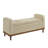 Mid-Century Modern Solid Wood Bedroom Bench, Brown Upholstered, Lift Top Storage Frame, Upholstery-560596414