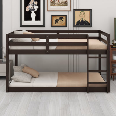 Wooden Floor Bunk Bed With Ladder