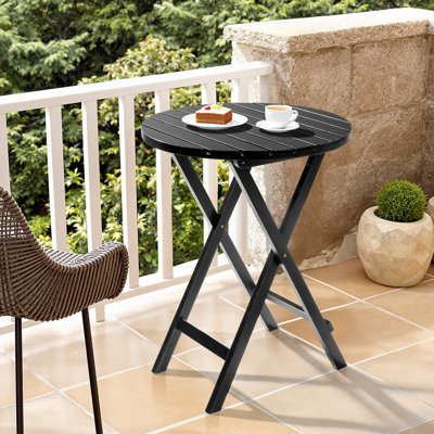 24.In  Round Patio Folding Wood Table
