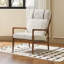 Fauteuil moderne à structure en bois - Design épuré avec coussins de soutien et sangles décoratives-1785753470