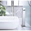 Robinet de salle de bain avec évacuation en cascade - Acier inoxydable, poignée simple, bonde escamotable, commande de poignée de baignoire en nickel brossé terni, antirouille,-121598685