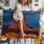 Toile, "Un paysage de désert dramatique", art mural illuminé par une lueur orange frappante-2012219373