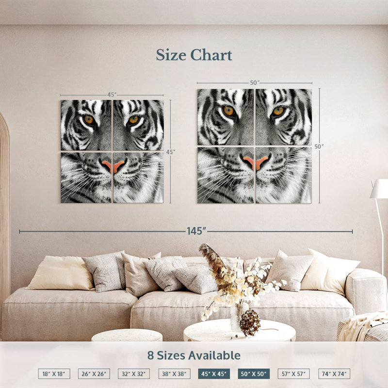 Brampt Staring Tiger, 50" H x 50" W