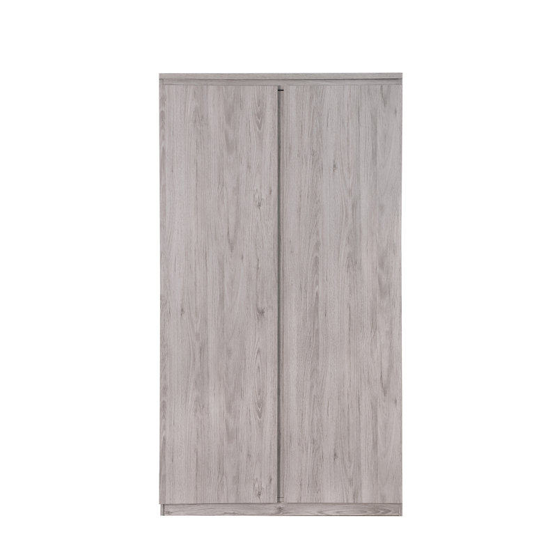 Binne 2 Door Manufactured Wood Wardrobe, Grey