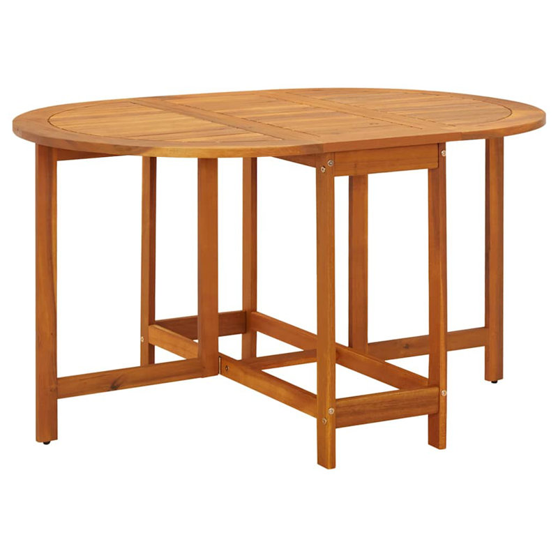 Table de salle à manger extensible à abattants en bois d'acacia massif