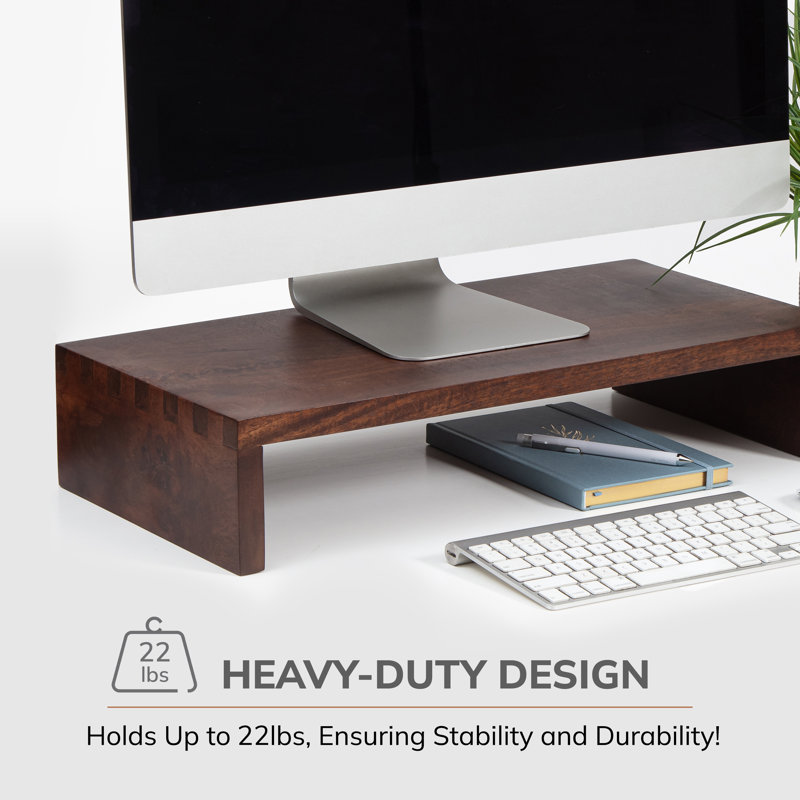 Gianmario Solid Wood Monitor Stand, Walnut