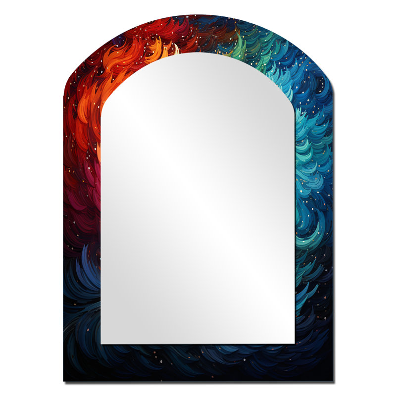 Miroir mural multicolore, 34 po x 25 po