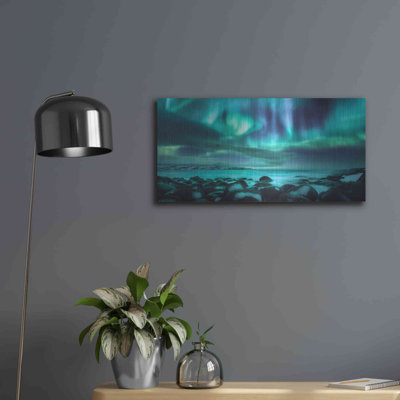" Northern Lights Aurora Borealis Over Ocean " by Luxe Metal Portfolio