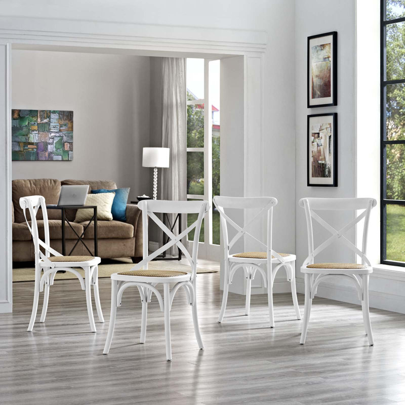 Ensemble de 2 chaises d'appoint Modway Gear, Blanc, 4