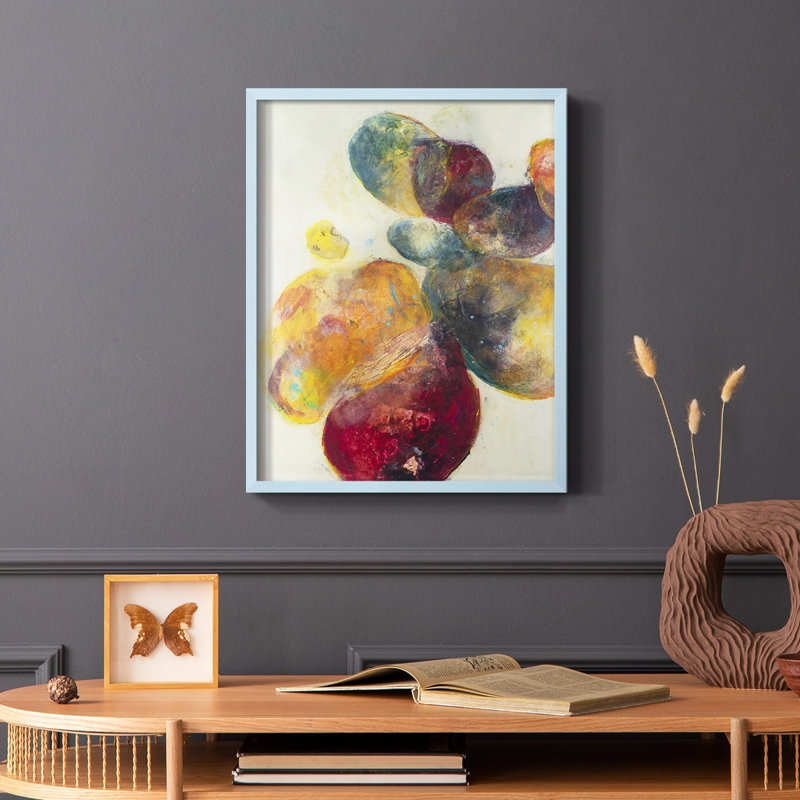 Earthy Fragments II Framed Print - Solid Wood, Blue, 10" H x 8" W