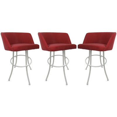 Swivel Upholstered Counter Stool with Metal Frame