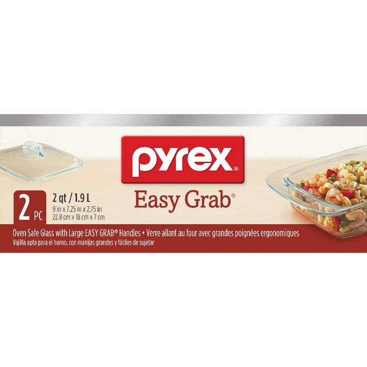 Pyrex Easy Grab Oven Safe Glass With Large Easy Grab Handles