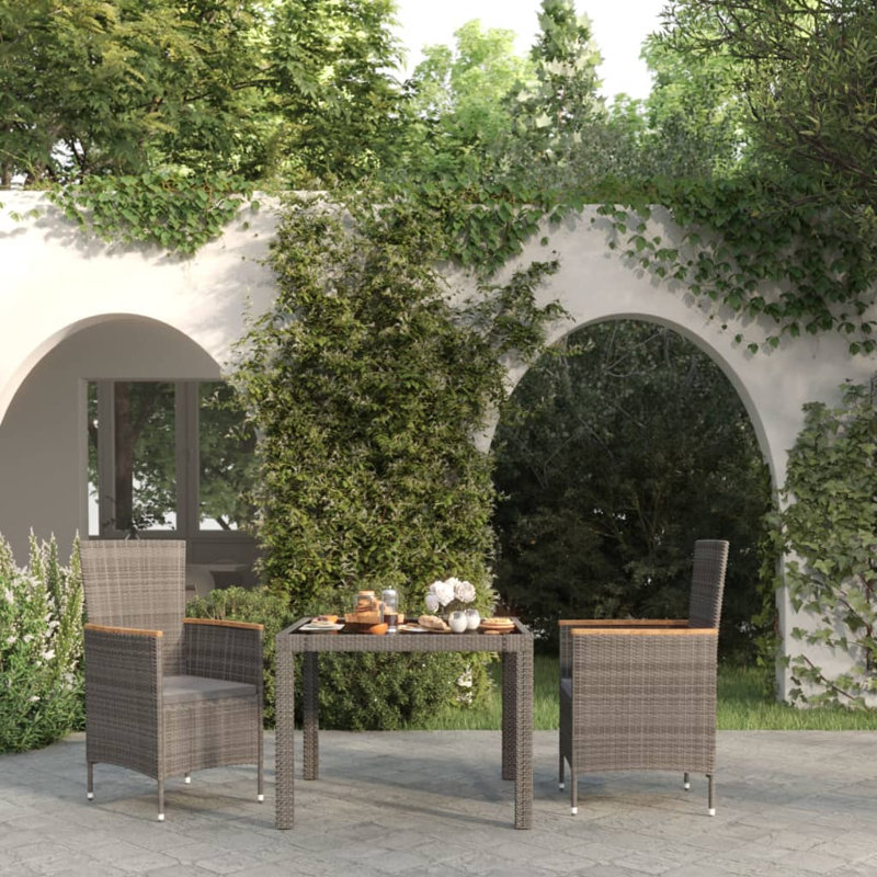 Ensemble repas pour 8 personnes Ziba, H 29,5 po x L 35,4 po x l 74,8 po, Gris, 8