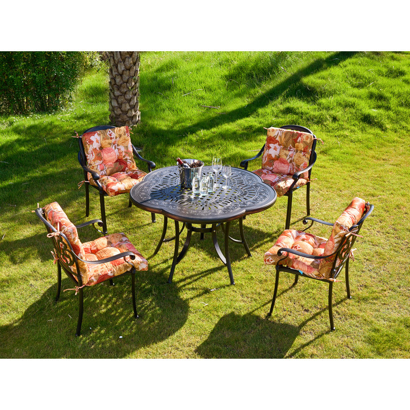 Outdoor 4'' Seat / Back Cushion, Yellow Floral