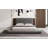 Floor Upholstered Platform Bed With Extended Wood Headboard & Bedside Shelf-711778830