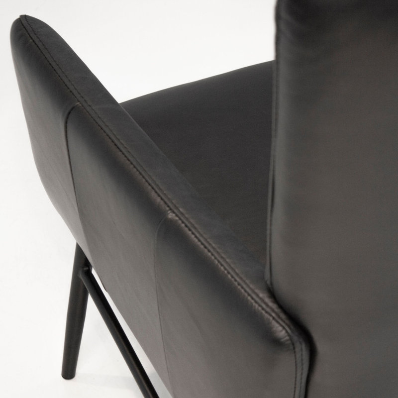 Méridienne Pisces, Cuir noir