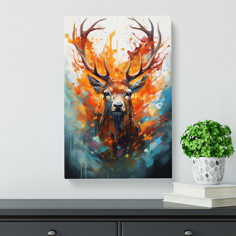 Stag Abstract - No Frame Print, 50cm H x 35cm W x 3cm D
