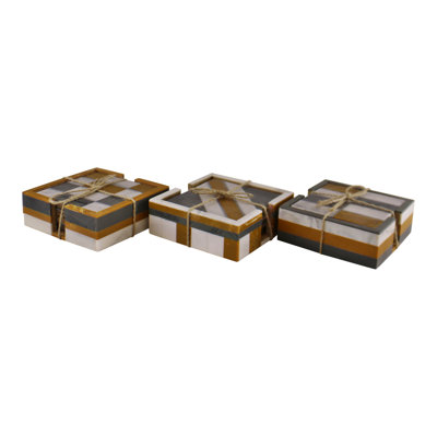 Resin Square 4 Piece Coaster Set