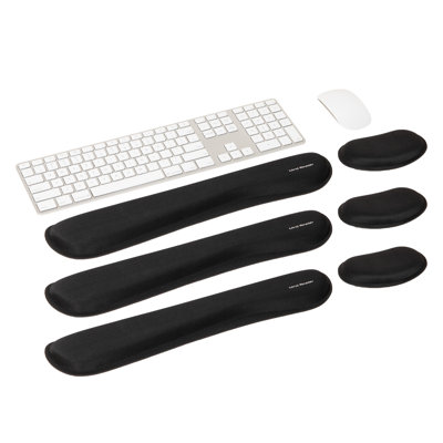 Ensemble de repose-poignet ergonomique Mind Reader, support pour clavier et souris avec mousse à mémoire de forme, base antidérapante, bureau et jeu, ensemble de 3, noir