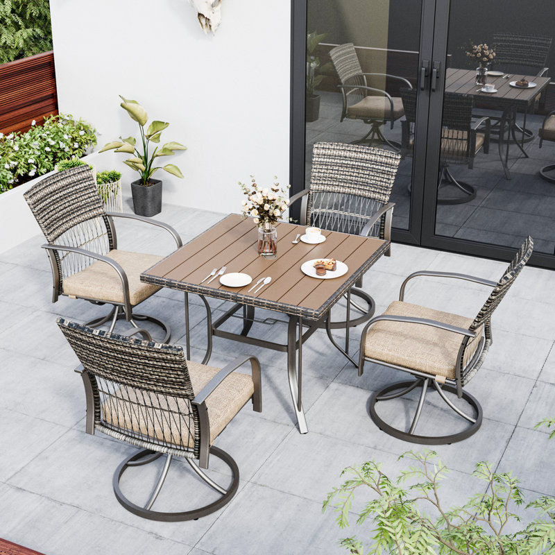 Ensemble repas d'extérieur carré L 36,8 po Hainer, Beige