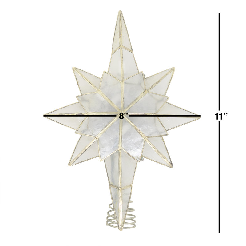 Gold and Clear Metal Star Tree Topper with Lights