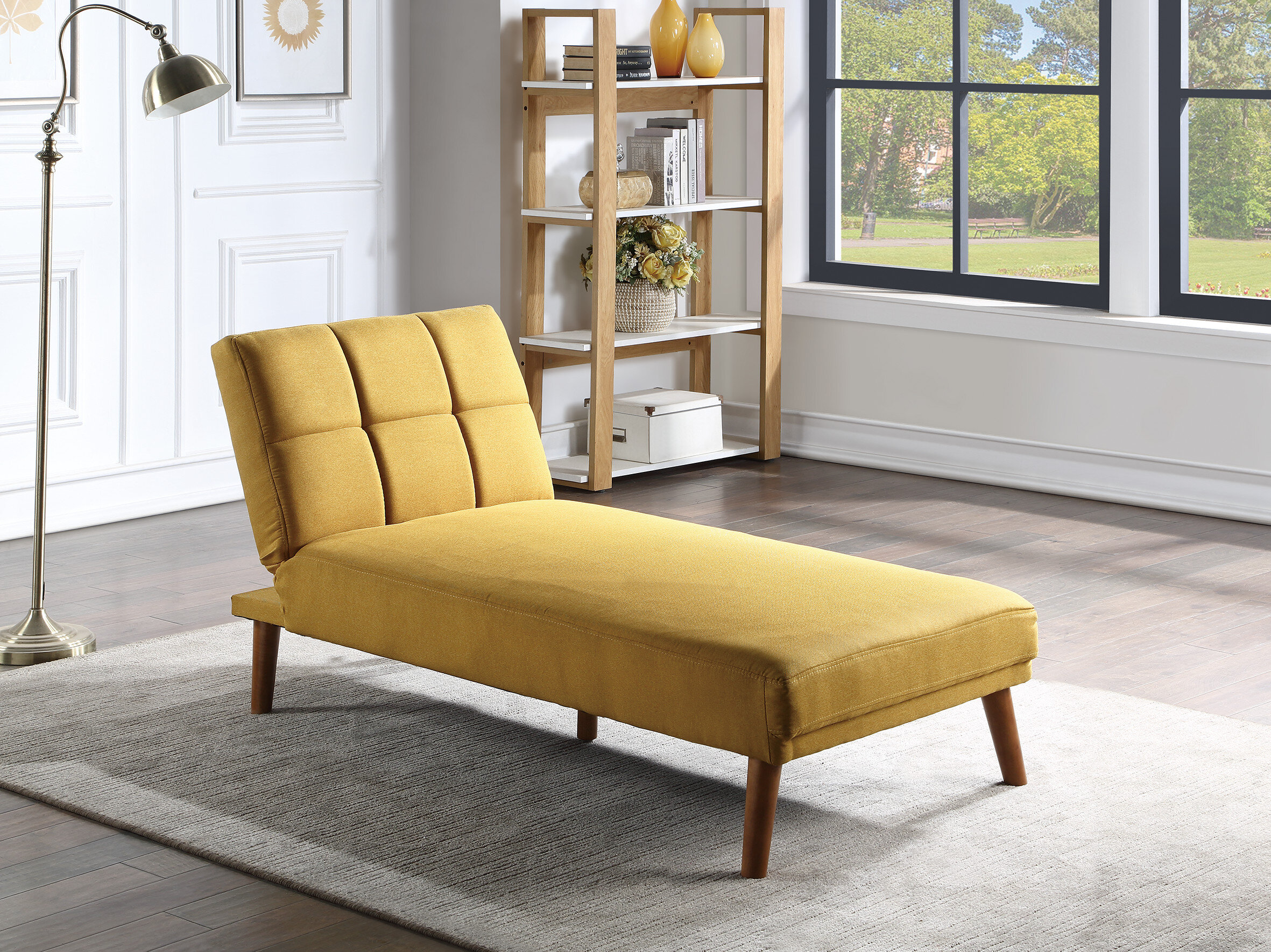 Raley Tufted Armless Chaise Lounge Mercury Row Upholstery Color: Linen