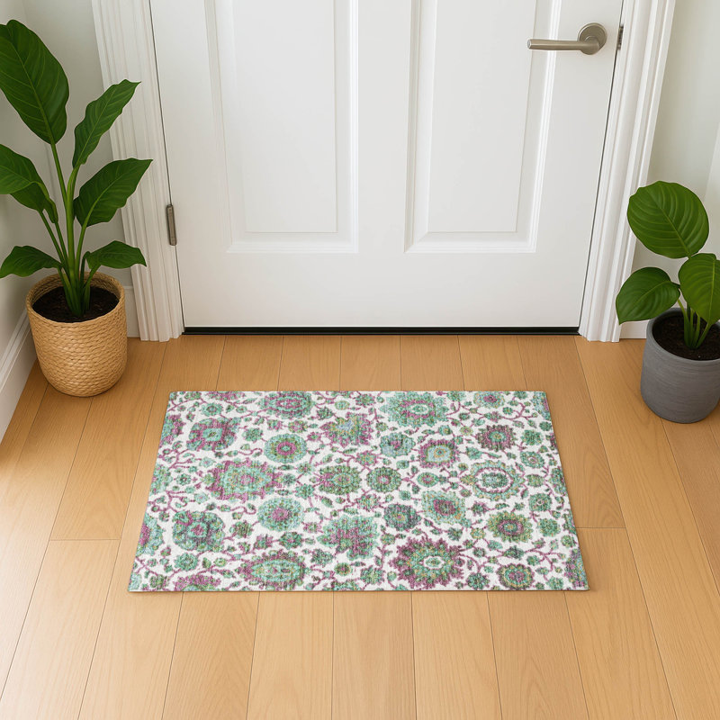 Tapis de qualité supérieure lavable à la machine Mayfield AMF2187 global, Menthe, 1 pi 8 po x 2 pi 6 po