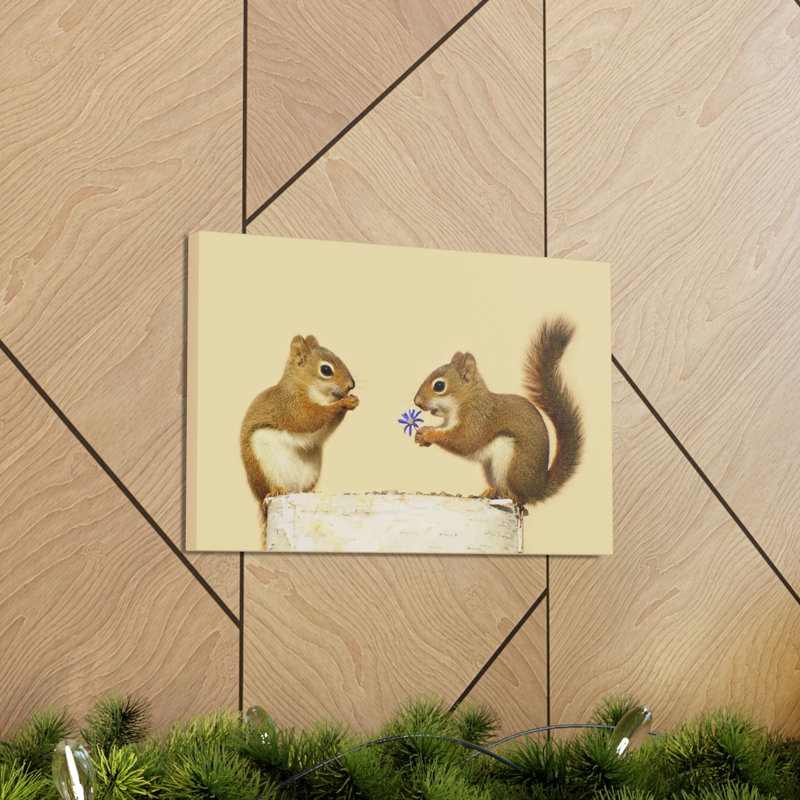 Funny Squirrel Silly Squirrel Couple Wall Art, 12" H x 18" W