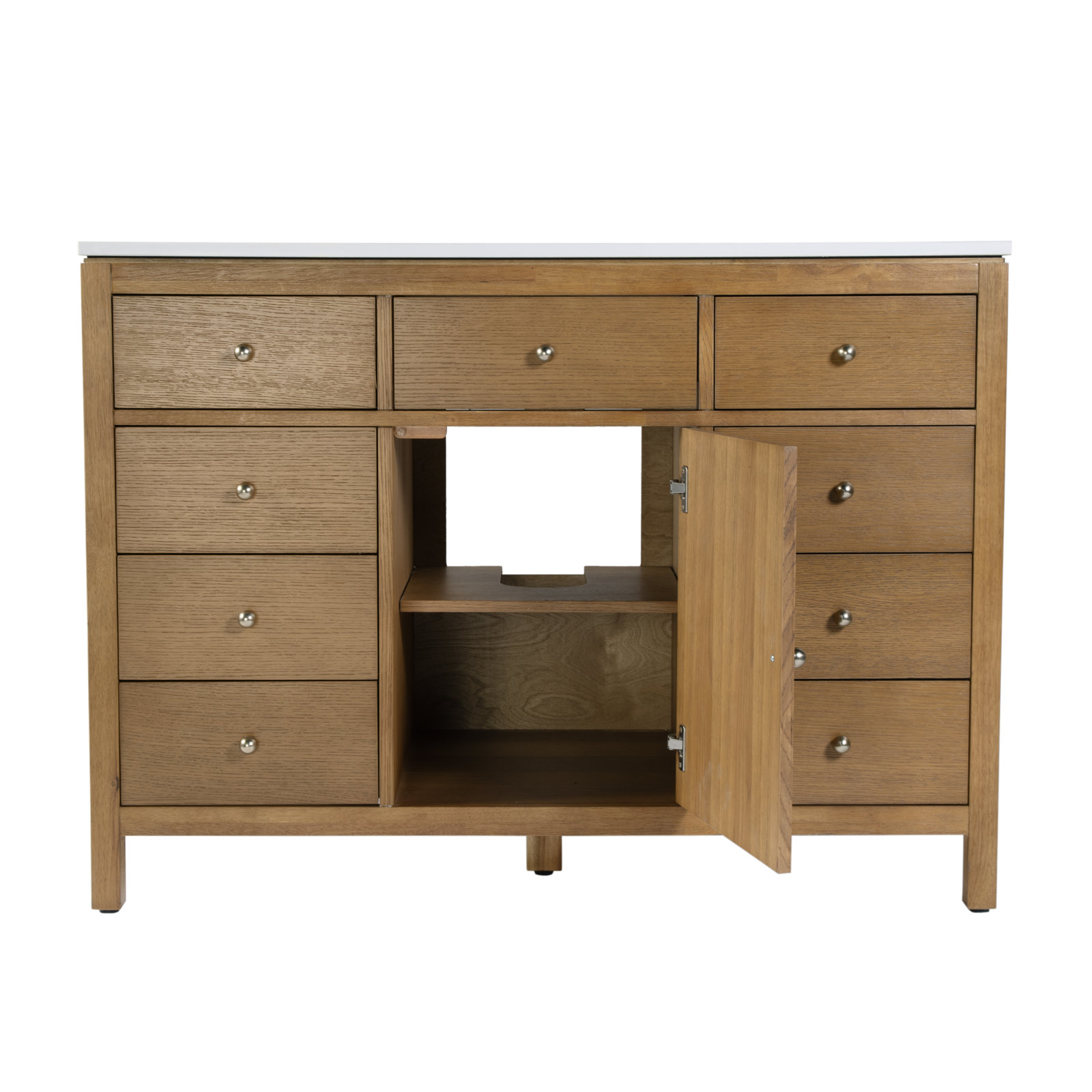 Celine 48 in Single Sink Bathroom Vanity with Quartz Top, Natural