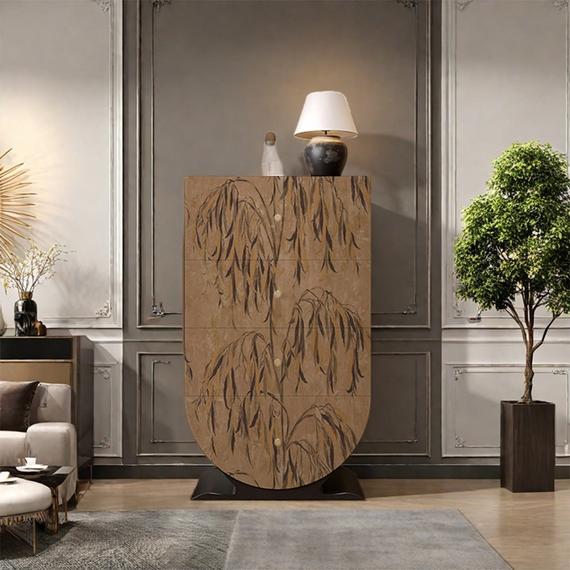 Elegant Walnut Decorative Cabinet with Storage