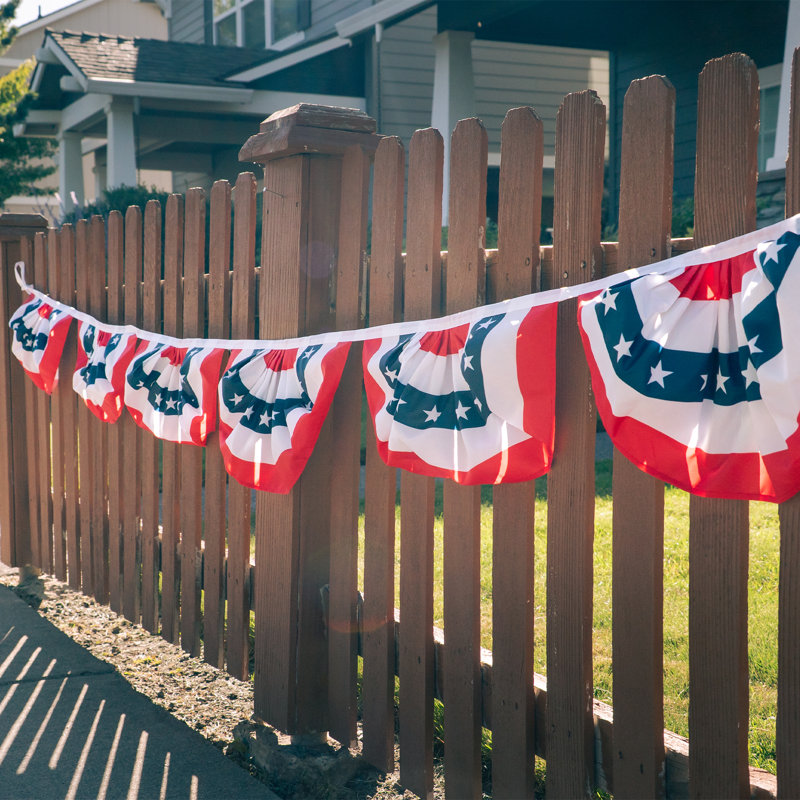 6 Panel Patriotic Pleated Fan Bunting String