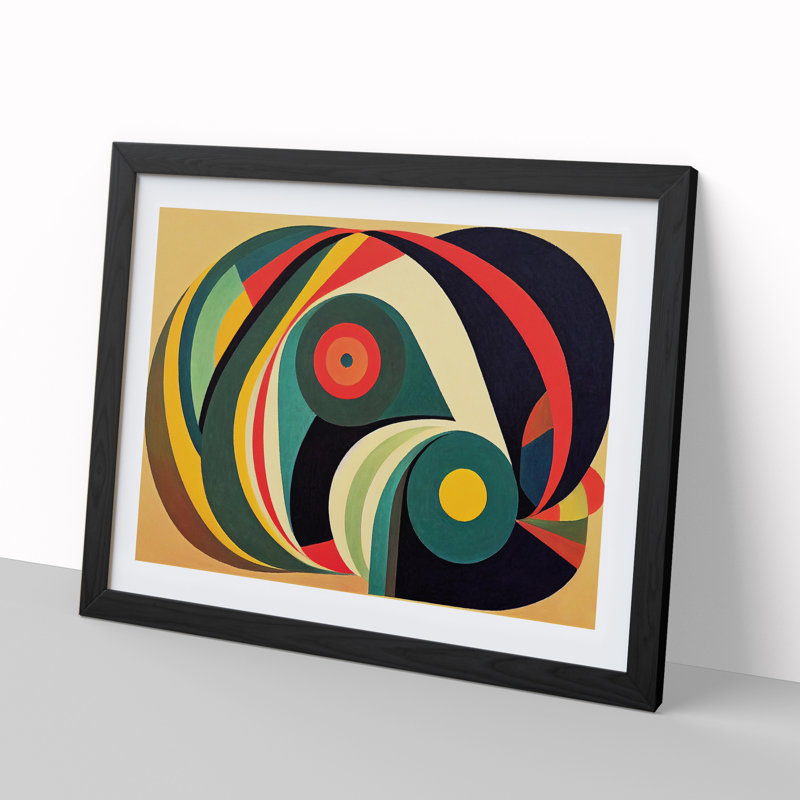 Prime Modern Abstract Art - Single Picture Frame Print, 46cm H x 64cm W x 2cm D, Black Framed