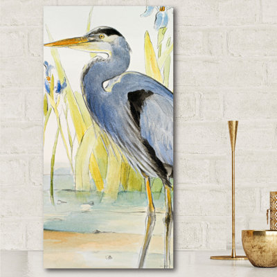 Blue Heron - Wrapped Canvas Painting