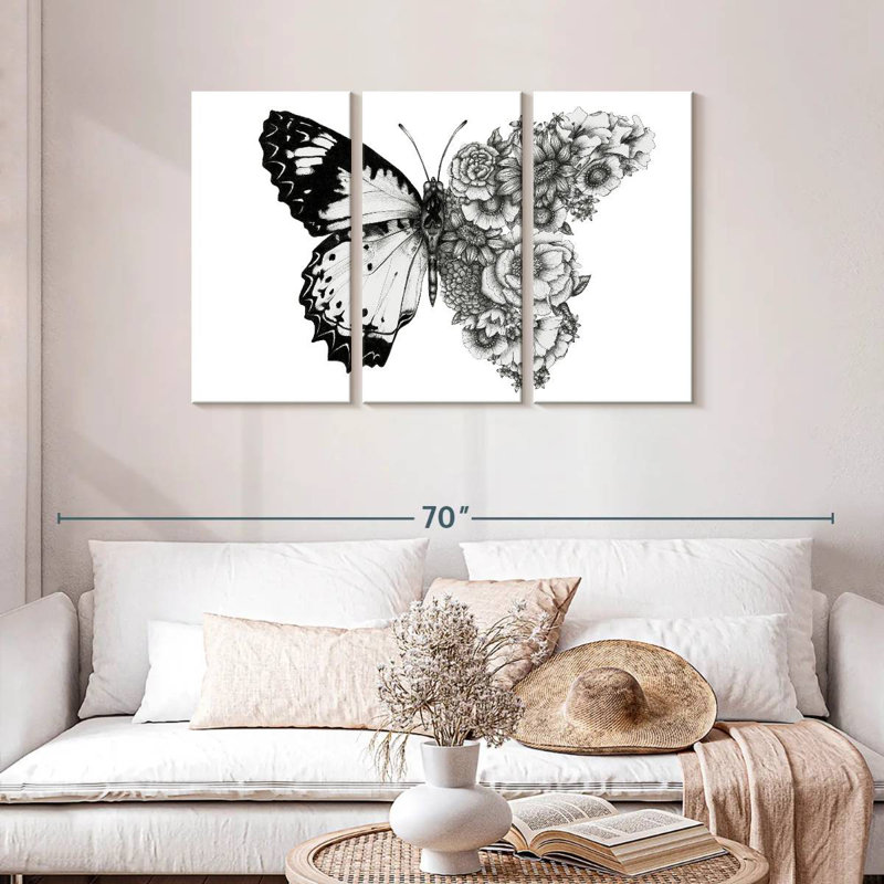 Butterfly In Bloom I, 28" H x 45" W