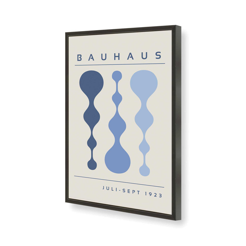 «Blue Retro Bauhaus», affiche I, Noir satiné, H 15 po x l 12 po