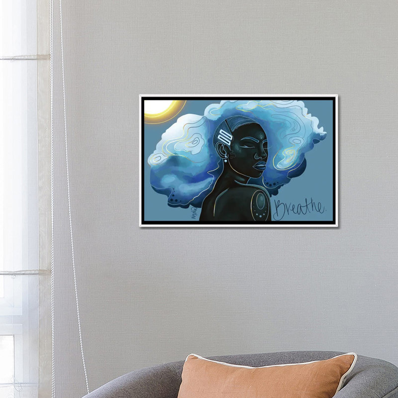 Just Breathe - reproduction d'art sur toile - toile, H 18 po x l 26 po, Impression encadrée sans passe-partout, Blanc