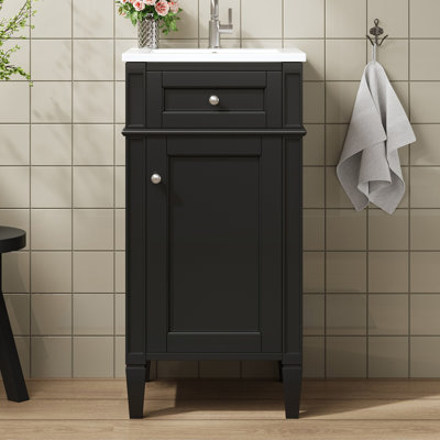 16" Bathroom Vanity with Ceramic Sink