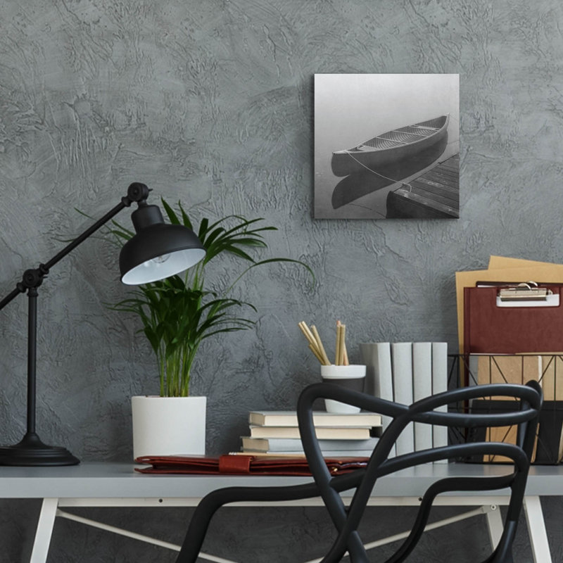 «Calm Waters Canoe II BW» par Jess Aiken, H 12 po x l 12 po x P 0,13 po