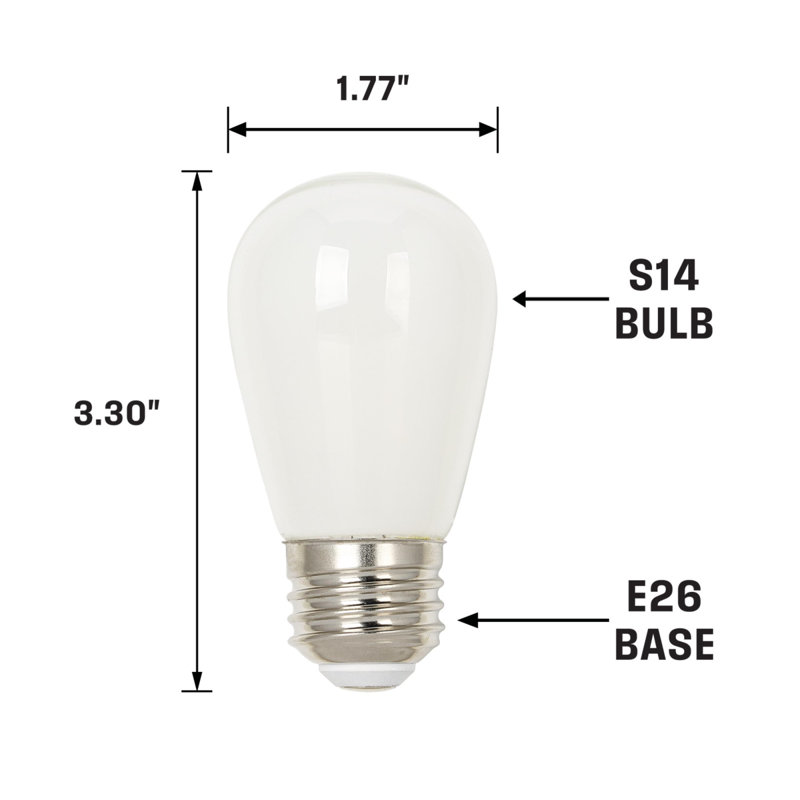 Ampoule DEL à filament givré S14 1 W (équivalent 15 watts), base moyenne