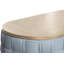 Table basse en chenille bleu sarcelle clair