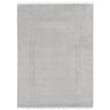 Athena Solid Color Hand-Loomed 6'7" x 9'8" Wool/Cotton Area Rug in Gray