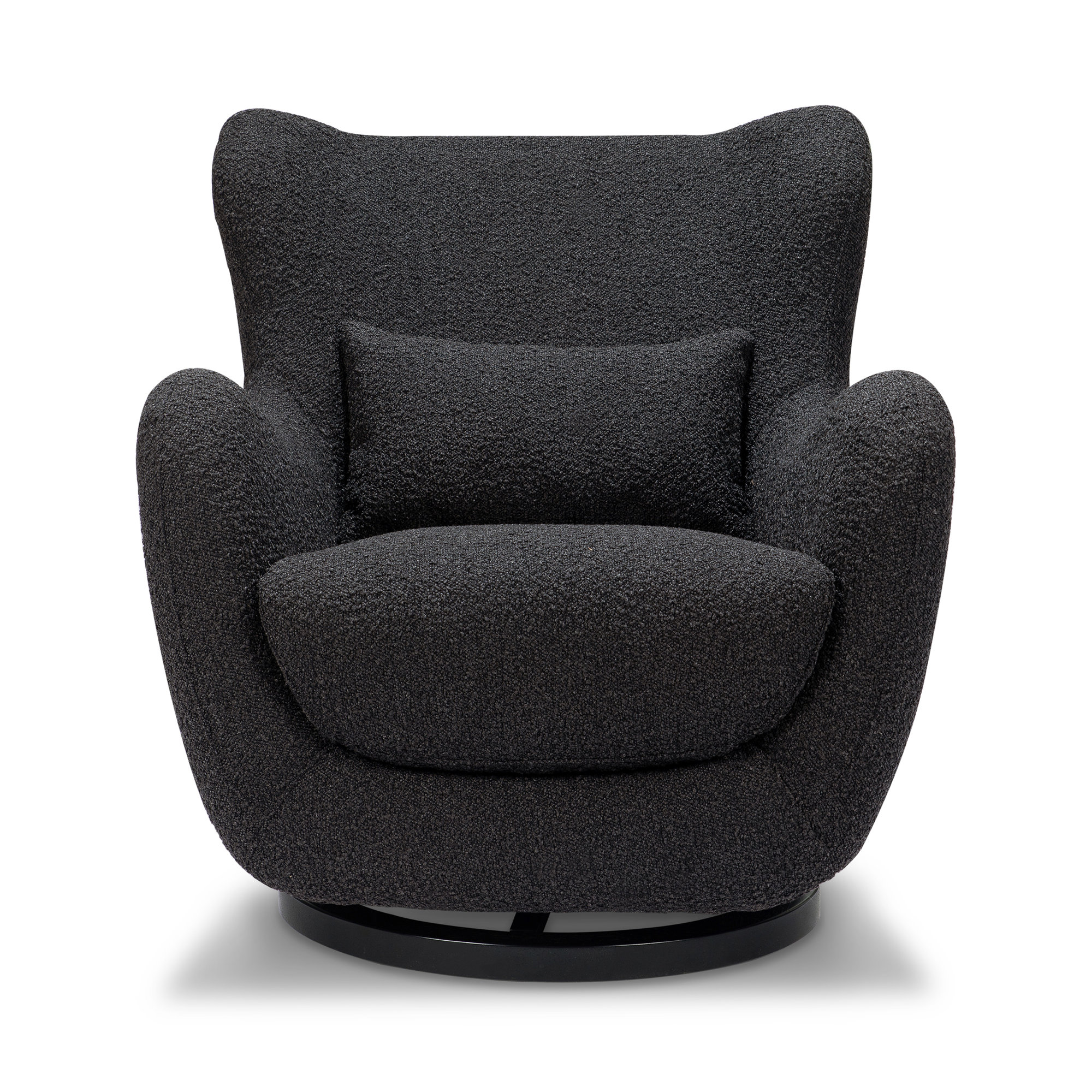 Solstice Swivel Glider in Boucle, Black Boucle