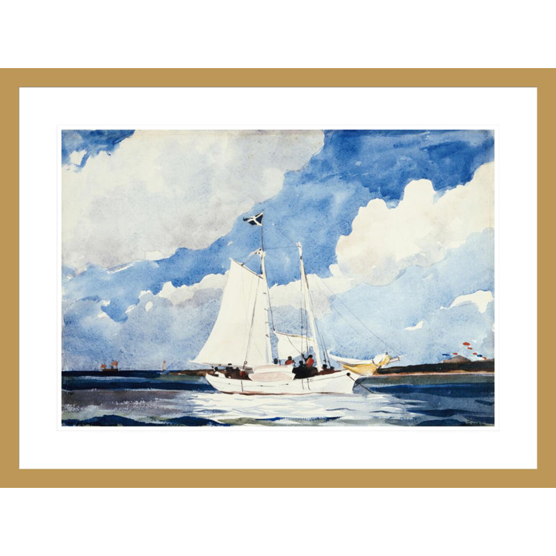 «Fishing Schooner Nassau» par Winslow Homer, impression giclée sur cadre, H 22,25 po x l 29,5 po