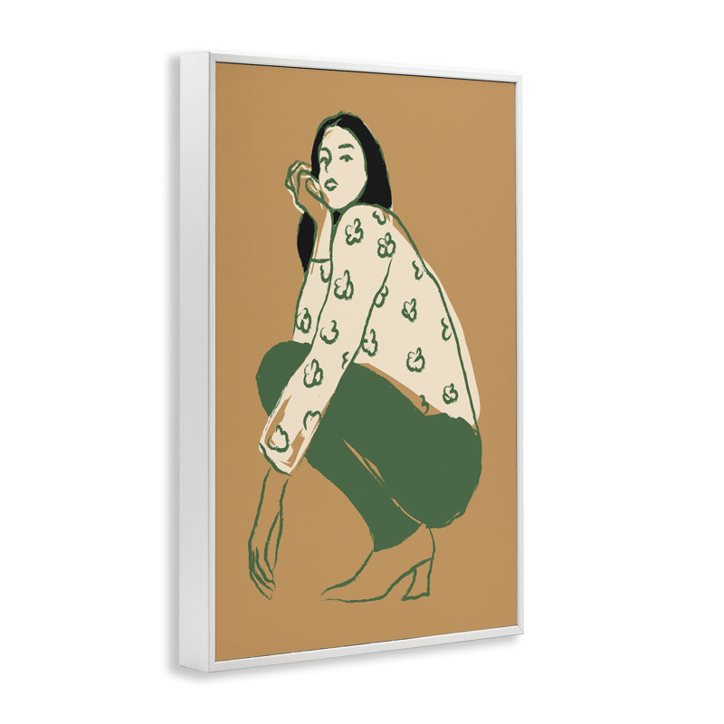 Art à giclée encadrée Fashion Girl par Incado, Estampe numérique encadrée blanc bord de mer, H 18 po x l 12 po