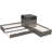 Twin L-Shaped Platform Bed with Trundle, Storage Cabinets, Desk & LED Light – Space-Saving Corner Bed,Grey-1121016724