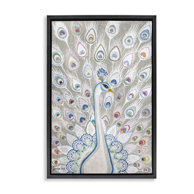Toile à motif de queue de paon neutre par Jennifer Peck