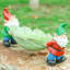 Drôle de gnome de jardin, mangeoire d'oiseaux en résine