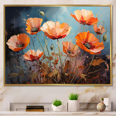 " Orange Poppies Poppy Euphoria III " by Designart