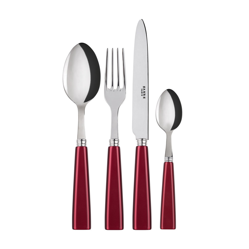 Sabre Paris 24-tlg. Besteckset Natura aus 18/10 Edelstahl für 6 Personen Farbe: Rot