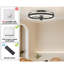 Ventilateur de plafond moderne réversible à cage et à intensité variable de 20 po à 6 vitesses avec lumière et télécommande Justino